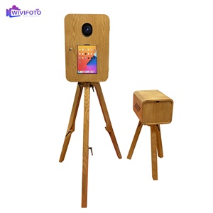 Photobooth Appareil Photo Reflex Numérique Écran 18,5 Pouces Couleur Bois pour Fête <span class=keywords><strong>Mariage</strong></span>, <span class=keywords><strong>Prix</strong></span> Cabine Photo Vintage en Bois - Product Image 3