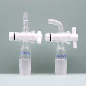 Connecteur d'extraction à piston en PTFE Huida Glass 24/29, vanne de laboratoire à deux ou trois voies - Product Image 1