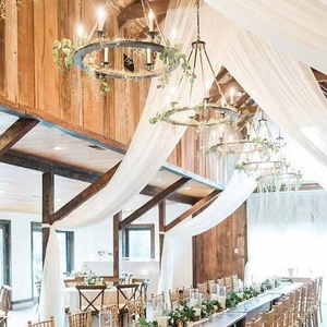 Chiffon Fabric Drapery for Weddings Receptions Ceremonies and Parties-Ceiling Drapes and Swag Backdrop Curtains - Product Image 2