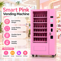 Distributeur automatique de snacks et de boissons, type boîte mystère, sans surveillance, rose, pour cosmétiques en libre-service