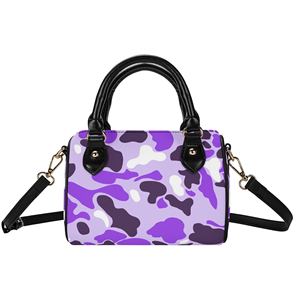 Sac à main en cuir PU personnalisé sur commande, imprimé camouflage rose fluo, sac fourre-tout pour femme, sac de voyage à fermeture éclair motif nuage camouflage - Product Image 1