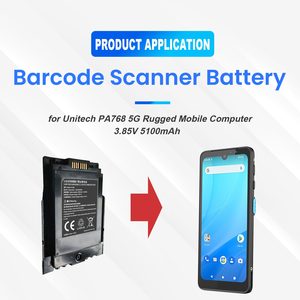 Pa768 5 gam Rugged máy tính di động 3.85V 5100mAh pa768 Máy Quét Mã Vạch Pin cho <span class=keywords><strong>Unitech</strong></span> - Product Image 3