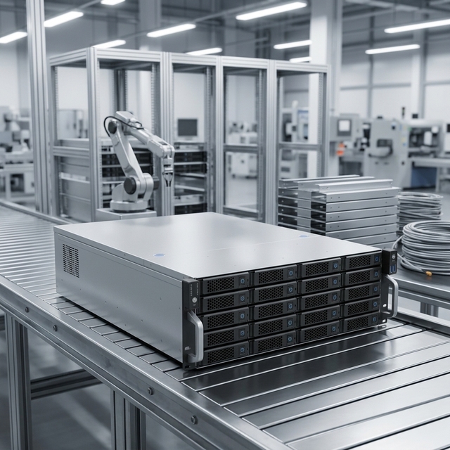Industrial 4U Storage Chassis Supporting 24x3.5" SAS/SATA Drives with High Cooling Efficiency