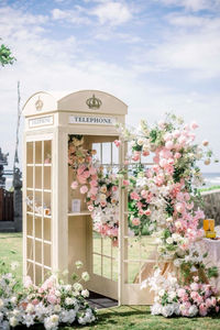 Cabina Telefónica de Londres Personalizada <span class=keywords><strong>LEXI</strong></span>, Juego de 5 Piezas, Decoración de Cabina Telefónica Amarilla, Accesorio para Fotos - Product Image 4