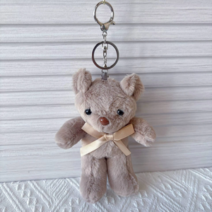 10cm Velvet Teddy Bear Pendant Plush <b>Toy</b> with PP Cotton Filling Wedding Throwing 4-inch Grab Machine Doll Key - Product Image 1