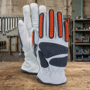 High-quality High-performance Impact Resistant Leather Non-slip <b>Fire</b> Proof Anti-Cut 10-inch Safety Cuff Mechanical Safety Gloves - Product Image 1