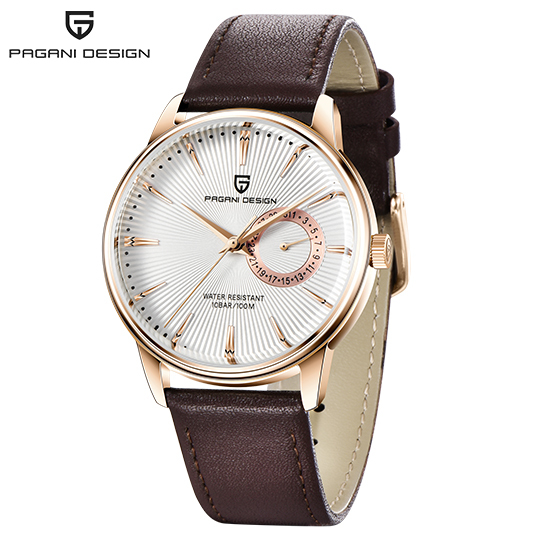 Pagani Design 1654 Men's Analog Quartz Watch With Leather Bracelet Business Sports Top Brand Simple Relogio Masculino Black