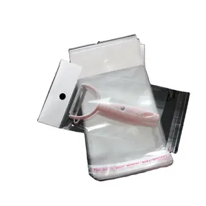 One clear side and one milky side resealable using closed zipper plastic with hanging hole zipper bag