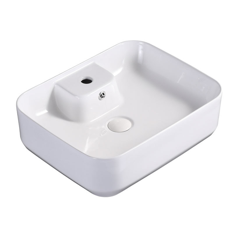 Lavabo De Cerámica Blanco Con Pedestal - 580x510x200 Mm, Orificio Para Grifo De 35 Mm, Fácil De Limpiar