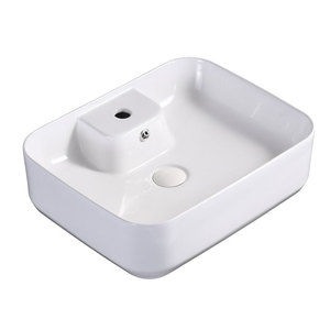 Lavabo salle de bains rectangulaire en céramique, lave-<span class=keywords><strong>main</strong></span>, sacs de salle de bains, comptoir, <span class=keywords><strong>lavage</strong></span> à la <span class=keywords><strong>main</strong></span>, avec trou de robinet, nouveau 2020 - Product Image 1