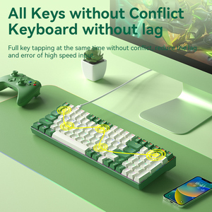 Mới đến 100 Phím Phụ kiện máy tính ABS Keycaps nâu đỏ chuyển đổi Ergonomic có dây chơi game Bàn phím cơ khí - Product Image 5