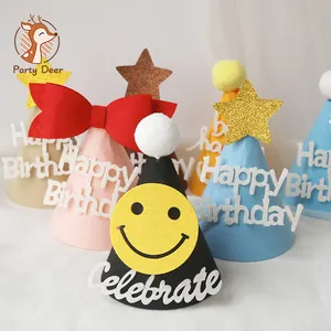 Bán sỉ sinh nhật-Mũ Sinh Nhật Tự Làm Mũ Trẻ Sơ Sinh Băng Đô Trang Trí Tiệc Sinh Nhật Trẻ Em Mũ Tiệc Dành Cho Người Lớn Quà Tặng Tình Yêu Cho Trẻ Em