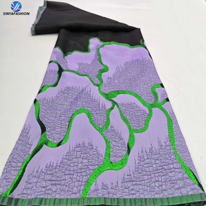 Sinya vải ren Châu Phi 5 yards Chất lượng cao sang trọng guinea Damask thổ cẩm Jacquard Vải Thêu Ren cho tiệc cưới - Product Image 5