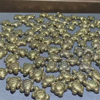 Pendentifs miniatures tortue en pyrite dorée, très demandés, adorables animaux en cristal sculptés pour la décoration et la lithothérapie