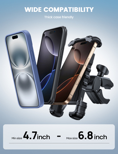 Lamicall BP05 điện thoại di động chủ cho xe máy với một tay hoạt động chống sốc kẹp cho xe máy xe đạp xe tay ga - Product Image 6