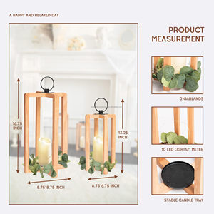 Thân Thiện Với Môi Đèn Lồng Mộc Mạc Trang Trí Nội Thất Bằng Gỗ Đèn Lồng Chủ Sàn Nến Đứng Trụ Cột Chủ Cho Nhà Hàng Bảng - Product Image 5