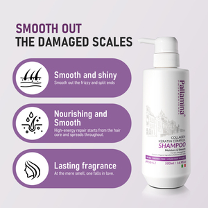 Shampoo à la kératine Pallamina, soin lissant et fortifiant pour les cheveux, marque privée OEM ODM, shampooing professionnel <span class=keywords><strong>sans</strong></span> <span class=keywords><strong>sulfate</strong></span> pour salon - Product Image 4