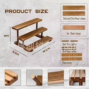 Expositor de tarjetas deportivas de madera, soporte de almacenamiento de escritorio de 3 capas para tarjetas coleccionables y mercancía - Product Image 5
