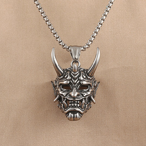 Collar de Acero Inoxidable con Colgante de Máscara de Toro, Estilo Punk Retro para Hombre, 19013 - Product Image 1