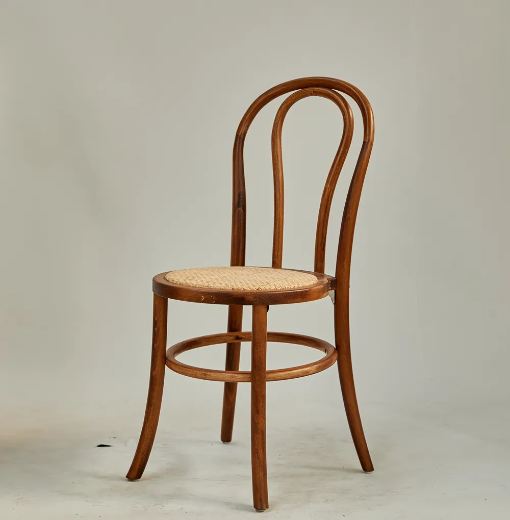DISHI kursi Thonet rotan alami kualitas tinggi kursi dapat ditumpuk kayu pernikahan untuk penggunaan taman ruang tamu luar ruangan makan