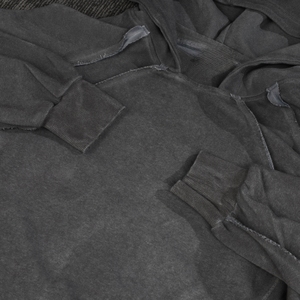 Sweat-shirts en coton French Terry lourd personnalisés, délavés au soleil, vintage, délavés à l'acide, déchirés, ourlet brut, pour hommes - Product Image 3