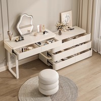 Coiffeuse noire chambre Simple moderne 2025 nouvelle lumière luxe en bois massif stockage lit fin maquillage Table un seau armoire