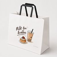 Sacs en papier kraft écologiques, recyclables et jetables personnalisés avec poignées pour la restauration rapide, les barbecues et les plats à emporter