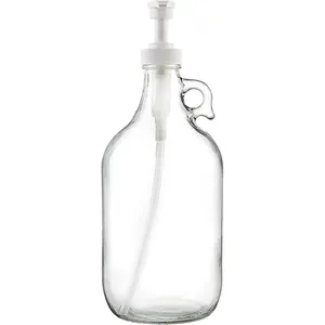 Dispenser in Vetro da Mezzo Gallone (64 oz) con Pompa, Grande Contenitore con Pompa per Detersivo Liquido, <span class=keywords><strong>Ammorbidente</strong></span> per Tessuti - Product Image 1