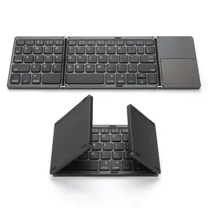 Hot Sale Mini Folding Bluetooth Keyboard Bluetooth Foldable Mini Keyboard For Pc Touchpad Portable Wireless Folding Keyboard