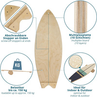 Planches de surf en bois avec rouleau de liège Abs Legs Core Workout Trainer Board Surf Ski Skateboarding Planche d'équilibre en bois