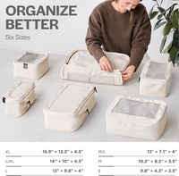 Sacs organisateurs de bagages légers, double fermeture éclair, cubes de rangement pour valises, cubes de compression pour voyage