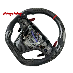 Volant personnalisé en fibre de carbone pour <span class=keywords><strong>Cadillac</strong></span> ATS <span class=keywords><strong>CTS</strong></span> <span class=keywords><strong>V</strong></span> Coupé/berline 2013-2018 avec palettes de changement de vitesse rouges - Product Image 3