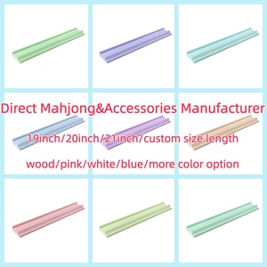 Soporte de madera artesanal para Mahjong, rosa, azul, verde, negro, blanco, para fichas de letras y números, y empujador de bloques de juego - Product Image 4