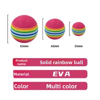Balle à mâcher en mousse EVA colorée arc-en-ciel pour chat et petit chien