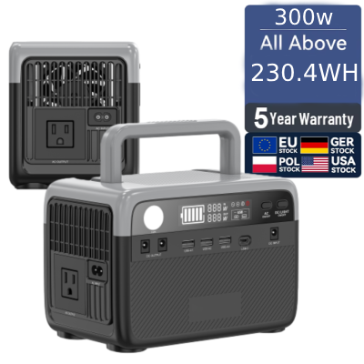 Factory Wholesale 300W Portable Power Station LiFePO4 Battery Pure Sine Wave Inverter Wireless Charging Remote Control Solar