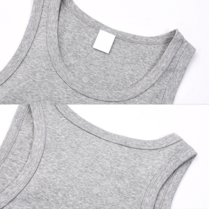 Gilet de fitness sans manches de couleur unie 315g pour hommes T-shirt de couche de base, coupe de compression, débardeur athlétique à coupe musclée - Product Image 3