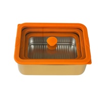 Boîte à lunch écologique en acier inoxydable avec couvercle en verre, hermétique, durable, anti-fuite, idéale pour le travail, l'école ou les voyages