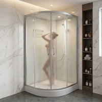 Cabine de douche hammam en verre trempé acrylique blanc minimaliste en forme de L, 100x80x215 cm, pour salle de bain familiale et spa