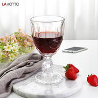 Gros Offre Spéciale 320ml 10.5oz tout Usage pressée Motif Coloré Vintage Verre de Vin Gobelet De Mariage Pour Le parti Hôtel Restaurant
