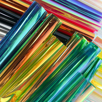 Cuir synthétique PVC magique transparent coloré écologique de 0,1 mm pour emballages décoratifs, cadeaux et articles de loisirs créatifs