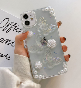 Honatop-funda de teléfono de lujo para IPhone 14 Pro Max, carcasa de epoxi, Sinfonía, perla, mariposa, para chicas y mujeres - Product Image 6