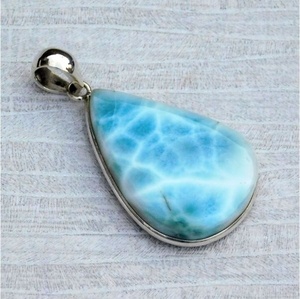 925เงินสเตอริ่งอัญมณี Cabochon ธรรมชาติจี้อัญมณีเรียบ - Product Image 2