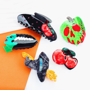 Songmay คลิปหนีบผมผู้หญิงแบบประกบชุดสยองขวัญฮาโลวีนใหม่คุณภาพสูงคลิปหนีบผมอะซิเตทสำหรับเทศกาลฮาโลวีน - Product Image 2