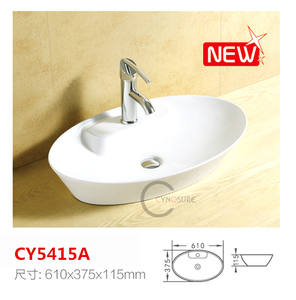 Personaliza una Variedad de Lavabos de Baño de Cerámica con Forma Irregular - Product Image 6