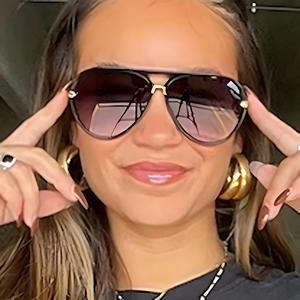 Gafas de Sol de Diseño Nuevo con Tonos Marrones para Mujer, Gafas de Aviador con Marco Metálico Grande y Doble Puente - Product Image 3