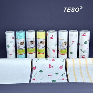 Rouleau de chiffons de cuisine écologiques en pulpe de bois PP organique non tissé, lavables, pour la maison et la voiture, marque <span class=keywords><strong>TESO</strong></span> - Product Image 6