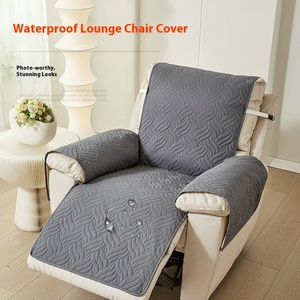 Single-Person Ultrasonic Quilted Recliner Cushion <strong>Cover</strong> Waterproof Geometric Wave Integrated Dustproof Washable Sofa Slipcover - Product Image 3