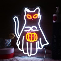 Enseignes néon en gros Vice City, néon LED personnalisé, forme fantôme, style dessin animé, anime, décoration murale pour fête et bar, garantie 1 an