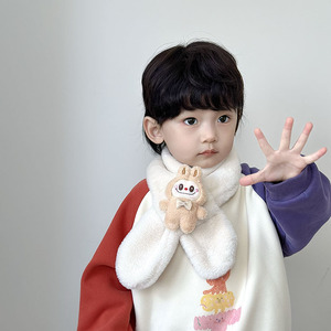Penjualan Terbaik kartun anak-anak boneka syal bulu ekstra hangat & lembut musim dingin leher hangat untuk bayi & anak-anak - Product Image 2