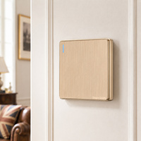 Prise électrique industrielle en plastique standard britannique 13A avec interrupteur, finition or brossé de luxe, prise murale universelle 3/5 trous avec double port USB